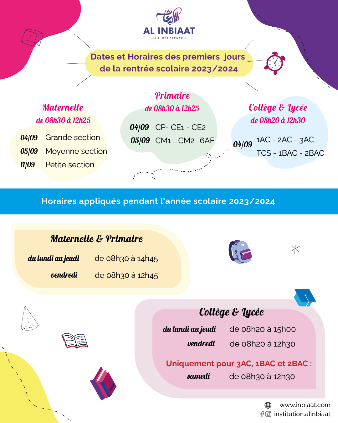 Rentrée scolaire 2023/2024